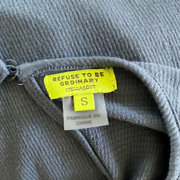 🎖️HP🎖️Stella&Dot Ruched long sleeve crinkle top, S, puff shoulder, slate - Picture 5 of 9